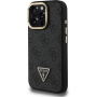 Guess 4G Strass Triangle Logo калъф със сгъваема стойка и MagSafe за iPhone 16 Pro Max - сив