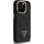 Guess 4G Strass Triangle Logo калъф със сгъваема стойка и MagSafe за iPhone 16 Pro Max - сив