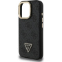 Guess 4G Strass Triangle Logo калъф със сгъваема стойка и MagSafe за iPhone 16 Pro Max - сив