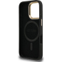 Guess 4G Strass Triangle Logo калъф със сгъваема стойка и MagSafe за iPhone 16 Pro Max - сив