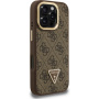 Guess 4G Strass Triangle Logo калъф със сгъваема стойка и MagSafe за iPhone 16 Pro Max - кафяв
