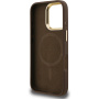 Guess 4G Strass Triangle Logo калъф със сгъваема стойка и MagSafe за iPhone 16 Pro Max - кафяв
