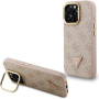 Guess 4G Strass Triangle Logo калъф със сгъваема стойка и MagSafe за iPhone 16 Pro Max - розов