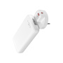 FIXED Slim Traveller GaN универсален адаптер за пътуване с портове 2x USB-C и щепсели - 45W - бял