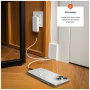 FIXED Slim Traveller GaN универсален адаптер за пътуване с портове 2x USB-C и щепсели - 45W - бял