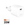 FIXED Mini GaN зарядно устройство с USB-C порт - 20W - бяло
