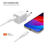 FIXED Mini GaN комплект адаптер с USB-C порт и USB-C към USB-C кабел - 30W - 1,2 m - бял
