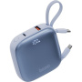ENERGEA Bazic GoPower Fusion външна батерия с интегрирани кабели USB-C и Lightning и портове USB-C / USB-A - 10 000 mAh - синя
