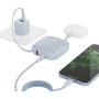 ENERGEA Bazic GoPower Fusion външна батерия с интегрирани кабели USB-C и Lightning и портове USB-C / USB-A - 10 000 mAh - синя