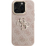 Guess 4G Metal Logo калъф с изскачаща стойка за iPhone 15 Pro Max - розов