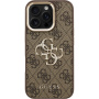 Калъф Guess 4G Metal Logo със сгъваема стойка за iPhone 16 Pro - кафяв