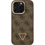 Guess 4G Strass Triangle Logo калъф със сгъваема стойка и MagSafe за iPhone 16 Pro Max - кафяв