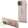 Калъф Guess Grained 4G Logo със сгъваема стойка за iPhone 13 - розов