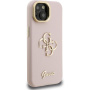 Калъф Guess Grained 4G Logo със сгъваема стойка за iPhone 13 - розов