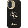 Guess Grained 4G Logo калъф със сгъваема стойка за iPhone 16 - черен