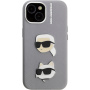 Karl Lagerfeld Grained K&CH Heads кейс за iPhone 15 - сив