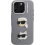 Karl Lagerfeld Grained K&CH Heads калъф за iPhone 16 Pro - сив