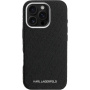 Karl Lagerfeld Grained Repeated Logo кейс с MagSafe за iPhone 16 Pro Max - черен