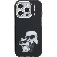 Karl Lagerfeld IML Aquarelle Karl and Choupette кейс за iPhone 15 Pro Max - черен