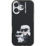 Karl Lagerfeld IML Aquarelle Karl and Choupette калъф за iPhone 16 - черен
