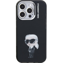 Karl Lagerfeld IML Aquarelle Karl кейс за iPhone 15 Pro Max - черен