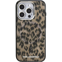 Karl Lagerfeld IML Leopard кейс с MagSafe за iPhone 16 Pro Max - кафяв