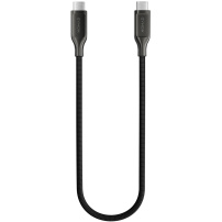 Nomad Kevlar плетен кабел за зареждане и данни - USB-C към USB-C - 30 см - черен