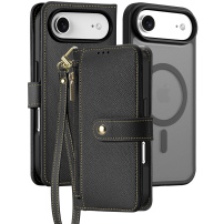 DUX DUCIS Lawa 2в1 подвижен флип калъф с MagSafe и портфейл за iPhone Air - черен