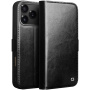 QIALINO кожен flip Калъф за iPhone 17 Pro Max / 18 Pro Max - черен