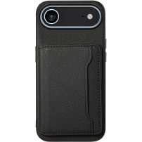 Кожен калъф с джоб за карти за iPhone Air - черен