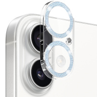 NORTHJO закалено стъкло с блестящи рамки за защита на лещите на камерата за iPhone 17 - светло синьо