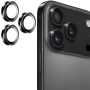 ENKAY закалени стъкла с метална рамка за защита на лещите на задната камера за iPhone 17 Pro / 17 Pro Max - тъмно сиво