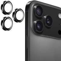 ENKAY закалени стъкла с метална рамка за защита на лещите на задната камера за iPhone 17 Pro / 17 Pro Max - тъмно сиво