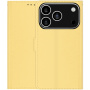 Калъф тип флип от PU кожа за iPhone 17 Pro / 18 Pro - жълт