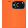 Калъф тип флип от PU кожа за iPhone 17 Pro / 18 Pro - оранжев