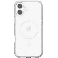 Прозрачен калъф с блясък и MagSafe за iPhone 17 - сребърен