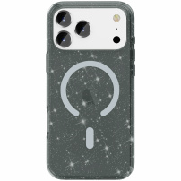 Прозрачен калъф с блясък и MagSafe за iPhone 17 Pro Max - сив