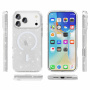 Прозрачен калъф с блясък и MagSafe за iPhone 17 Pro Max - сребърен