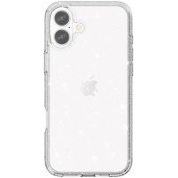 Прозрачен калъф с блясък за iPhone 17 - сребърен