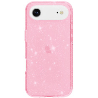 Прозрачен калъф с блясък за iPhone Air - розов