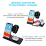 Q20 4в1 сгъваема безжична стойка за iPhone / Apple Watch / AirPods с Lightning конектор - 15W - черна