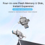 Yesido FL15 4в1 флаш памет с конектори USB-C / Lightning / USB-A / micro USB - 64GB - сребърен
