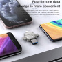 Yesido FL15 4в1 флаш памет с конектори USB-C / Lightning / USB-A / micro USB - 16GB - сребърен