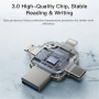 Yesido FL15 4в1 флаш памет с конектори USB-C / Lightning / USB-A / micro USB - 16GB - сребърен