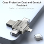 Yesido FL15 4в1 флаш памет с конектори USB-C / Lightning / USB-A / micro USB - 16GB - сребърен