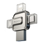 Yesido FL15 4в1 флаш памет с конектори USB-C / Lightning / USB-A / micro USB - 16GB - сребърен