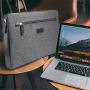 QIALINO чанта за iPad до 13" / MacBook до 14" - тъмно сива