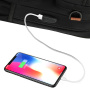 COOLBELL раница с регулируема презрамка и външен USB порт за iPad / MacBook до 16" - черна
