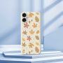 Защитен калъф с десен на есенни листа за iPhone 17 - бежов