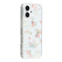 Блестящ прозрачен калъф за iPhone 17 - цветя